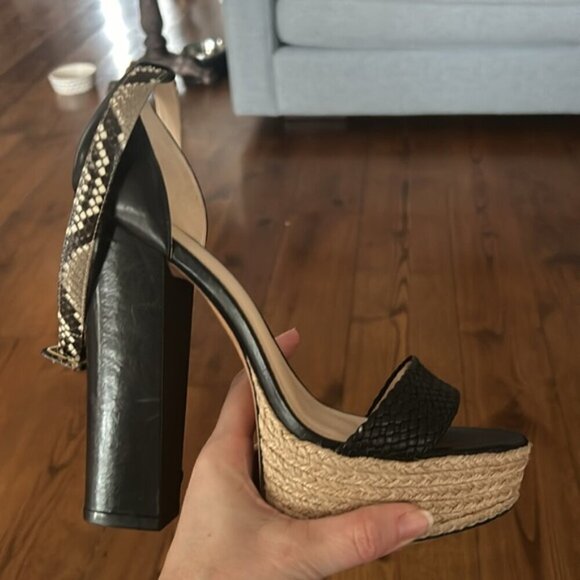 ALEXANDRE BIRMAN ALICIA BRAIDED PLATFORM SANDALS - BLACK-NATURAL 41 - Picture 9 of 13